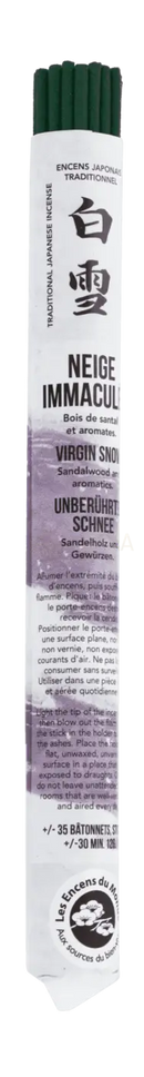 Weiß-grünes zylindrisches tube japanische kurze weihrauchröllchen virgin snow aus pflanzenpulvern im mana shop