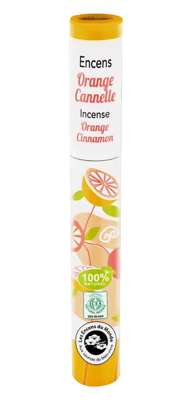 Japanische Weihrauch-Räucherstäbchen von Faire Aromandise, Herbosense mit Orangen- und Zimtduft, für angenehmes Räuchererlebnis