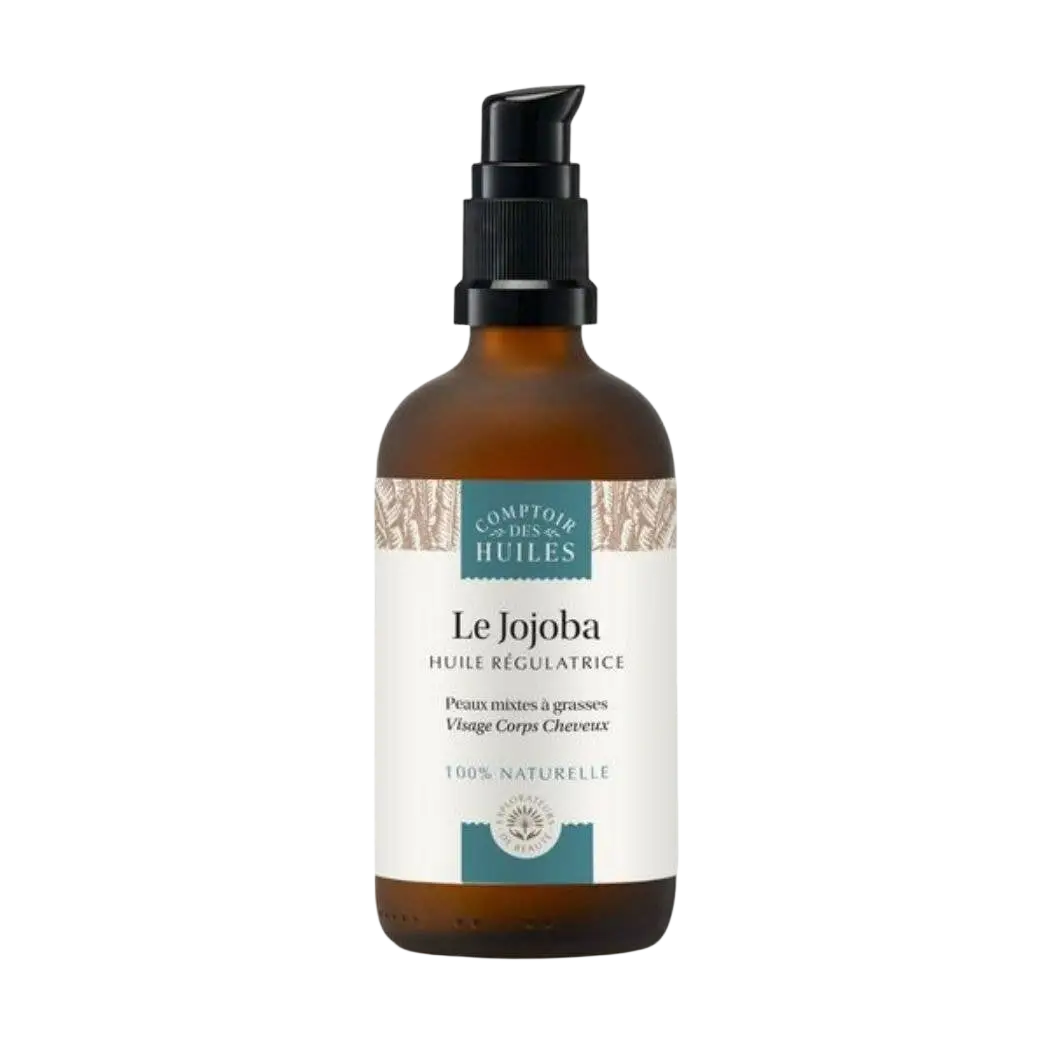 Natürliches Jojobaöl von Comptoir des Hules in Pumpflasche, ideal für Haut- und Haarpflege, 100 ml, Naturkosmetik