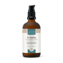 A bernsteinfarbenes glasfläschchen mit schwarzem pumpspender jojobaöl von comptoir des huiles für haut und haarpflege