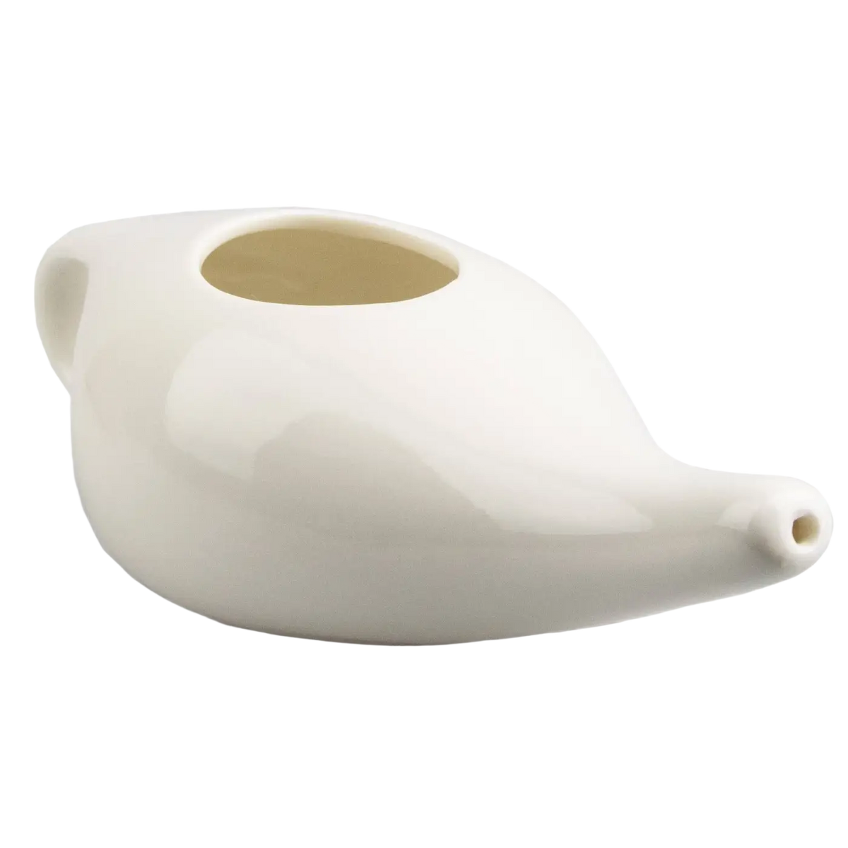 Myga Eco Keramischer Nasaler Neti Pot Nasenspülkanne in elfenbeinfarbener Gesichtsausführung