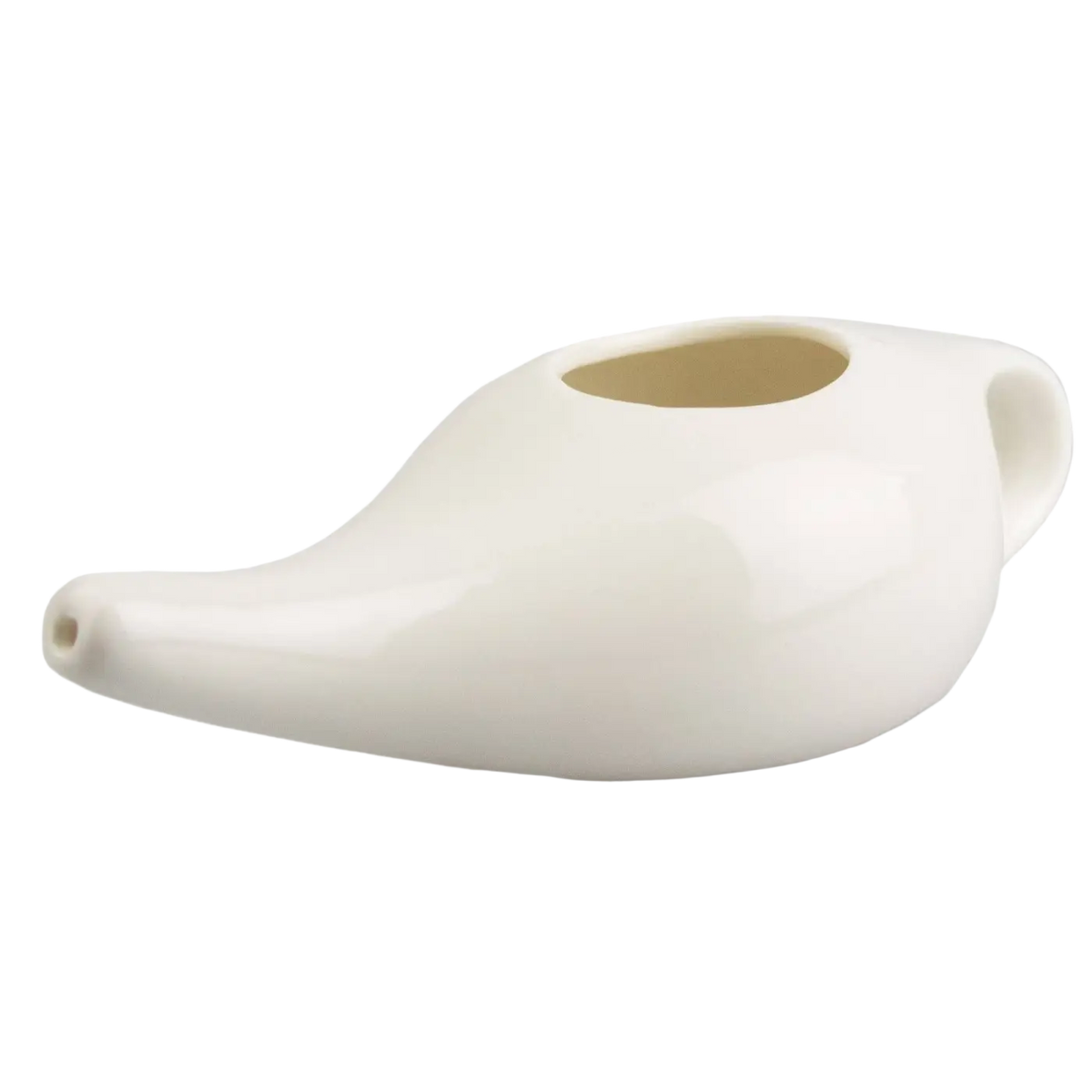 Keramischer Nasaler Neti Pot Nasenspülkanne in elfenbeinfarbenem Gesicht-Design von Myga Eco