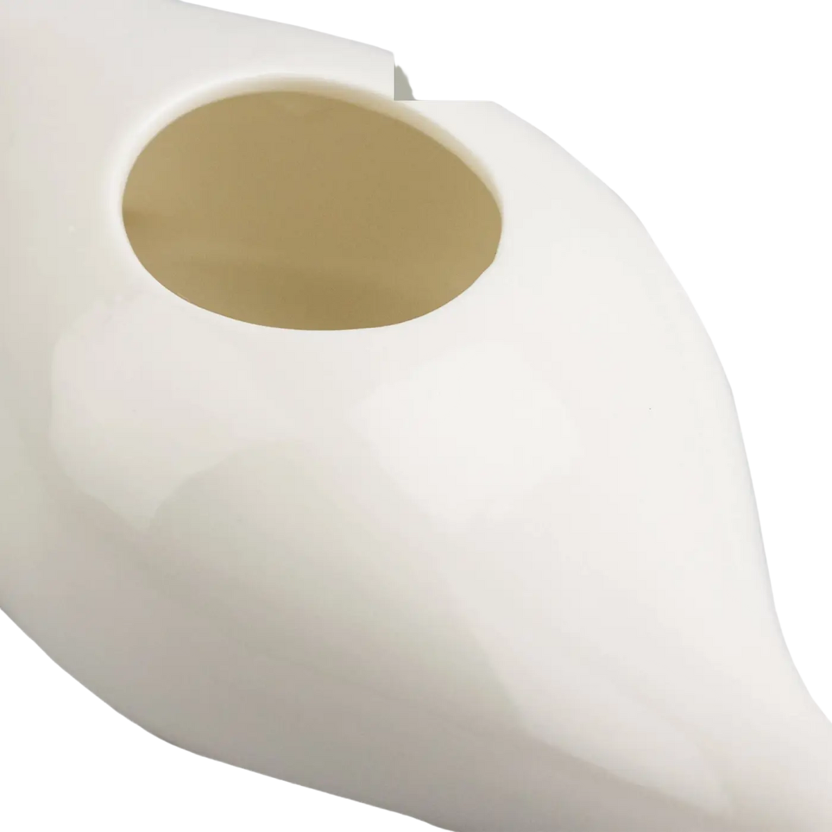 Weißer keramischer Nasaler Neti Pot für Nasenspülung, geformt wie ein Gesicht, von Myga Eco, für eine sanfte Nasenreinigung