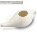 Keramischer nasaler neti pot in weiß mit glatter oberfläche und ergonomischem griff als neti pot nasenspülkanne