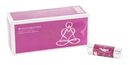 Rosa weißer karton mit charcoal tablets 40 mm mit minimalistischem yoga-motiv von mana shop