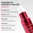 Koji White Augenserum mit 3 % Koffein und 0,2 % Retinol, Gesichtspflege für augenpartie, elegante Verpackung
