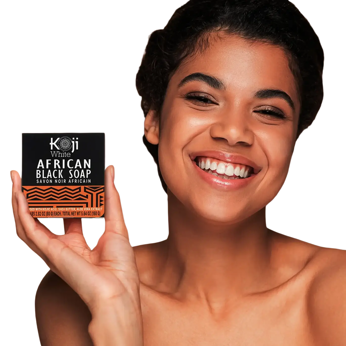 Schwarze rechteckige Seife von Koji White African Black Seife, natürliche Schwarze Seife für Hautpflege