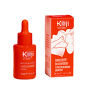 Koji White Bright Booster Achselserum in einer Flasche, ideale Körperpflege für hellere Achselhaut, auf einem weißen Hintergrund.
