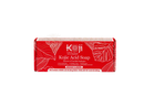 Koji white gift set mit sechs roten rechteckigen seifen mit kojisäure und weißen blattmustern