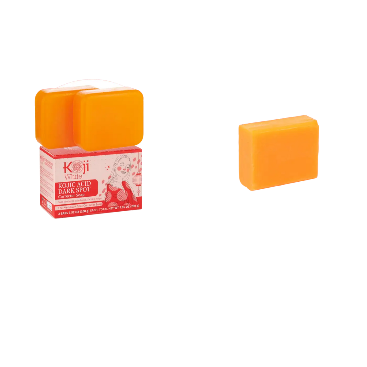 Koji White Kojic Acid Seife zur Korrektur dunkler Flecken, cremige Textur, für glatte, ebenmäßige Haut, dunkle Flecken sichtbar reduziert