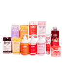 Koji white hautaufhellungsseife mit kojicsäure und glutathion in bunten pink, orange, rot, lila und gelb verpackungen geeignet für alle hauttypen