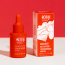 Koji White Bright Booster Achselserum in einer weißen Flasche, für strahlende und gepflegte Achseln, Körperpflege Produkt