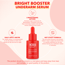 Koji White Bright Booster Achselserum in einer Flasche, Körperpflegeprodukt zur Aufhellung der Achselhaut, Nahaufnahme.