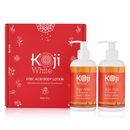 Zweifache Koji White Kojic Acid Papaya Körperlotion in 2×250 ml Flaschen, feuchtigkeitsspendende Körperpflege mit Vitamin C