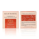 Koji White Kurkuma und Kojic Dipalmitate Seife in rosa und orangefarbenen Farben, schäumend und pflegend