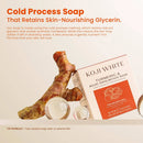 Koji White Kurkuma & Kojic Dipalmitate Seife, natürliche Seife mit Kurkuma und Kojic Dipalmitat für gepflegte Haut.