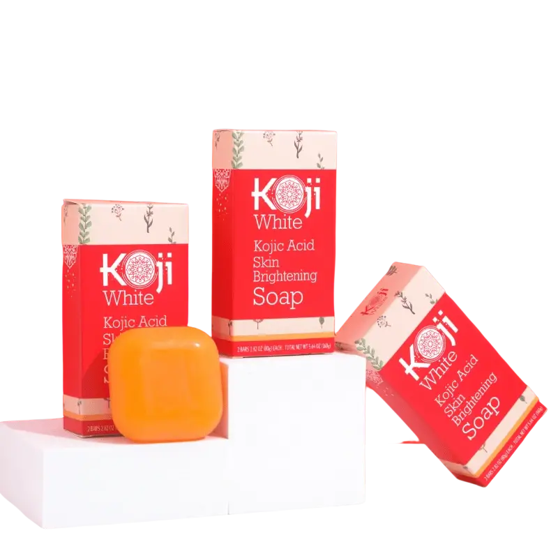 Koji White Reine hautaufhellende Seife mit Kojisäure, orangefarbene Seife für gleichmäßige Haut.