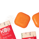 Orange quadratische bar von koji white reine hautaufhellende seife mit glatter glänzender oberfläche mana shop image to zoom