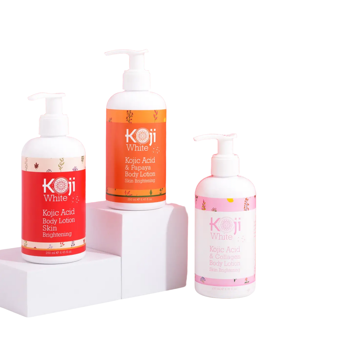 Zwei Flaschen Koji White Papaya Körperlotion mit Kojic-Acid, pflegende Körperpflege in Doppelpack, jeweils 250 ml