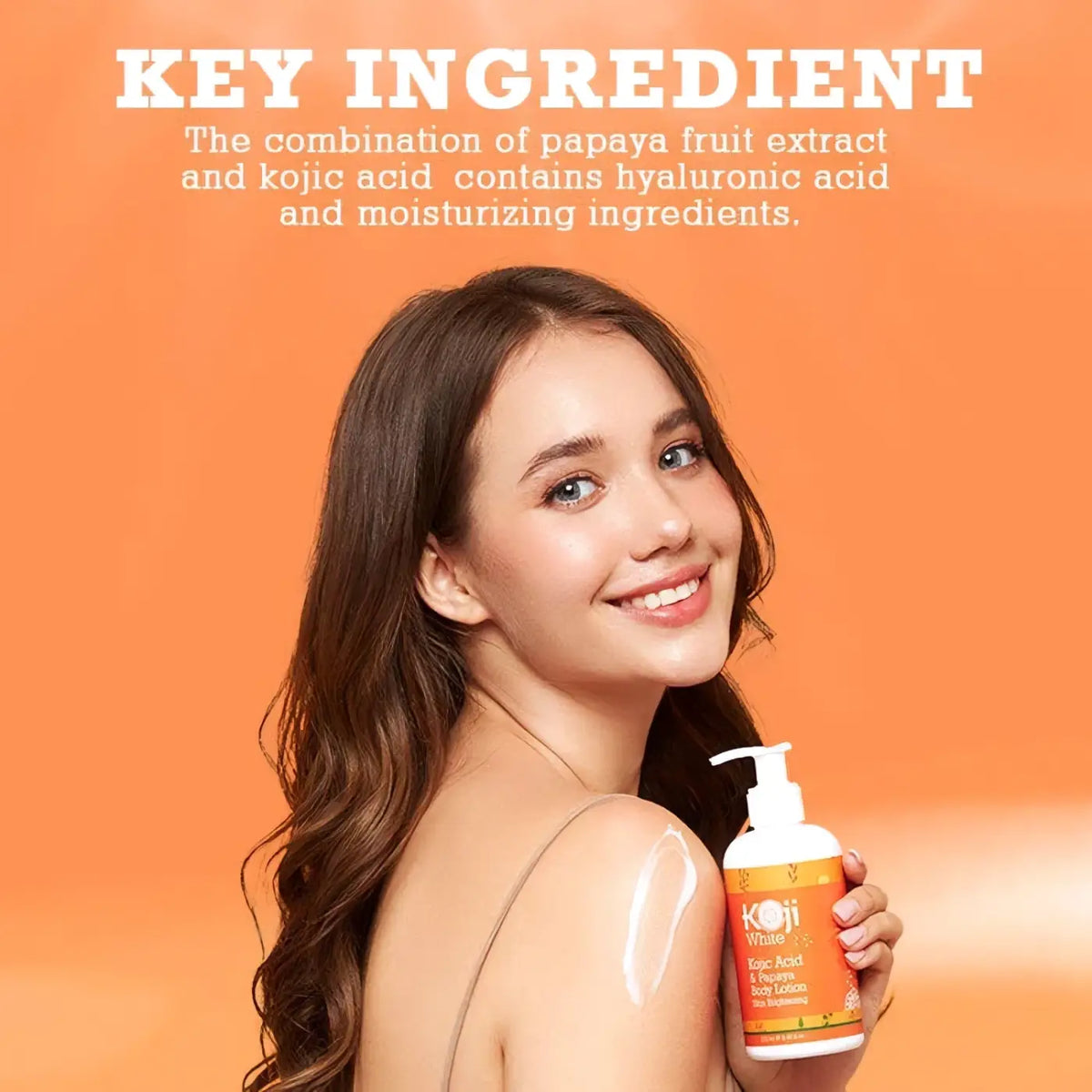 Zwei Flaschen Koji White Papaya Körperlotion mit Kojic Acid, 2 × 250 ml, für gepflegte Haut und gleichmäßigen Teint