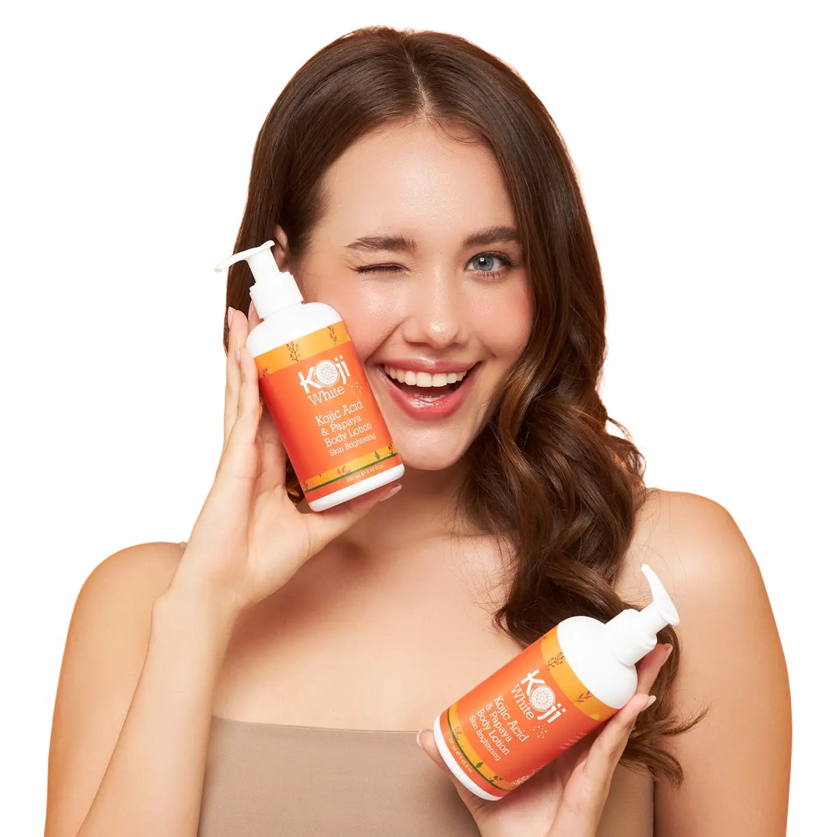 Zwei Flaschen Koji White Papaya Körperlotion mit Kojic Acid, pflegende Körperpflege, 2 × 250 ml