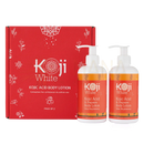 Doppelpack 2 x 250 ml kojic acid koji white papaya körperlotion in rotem und weißem geschenkset