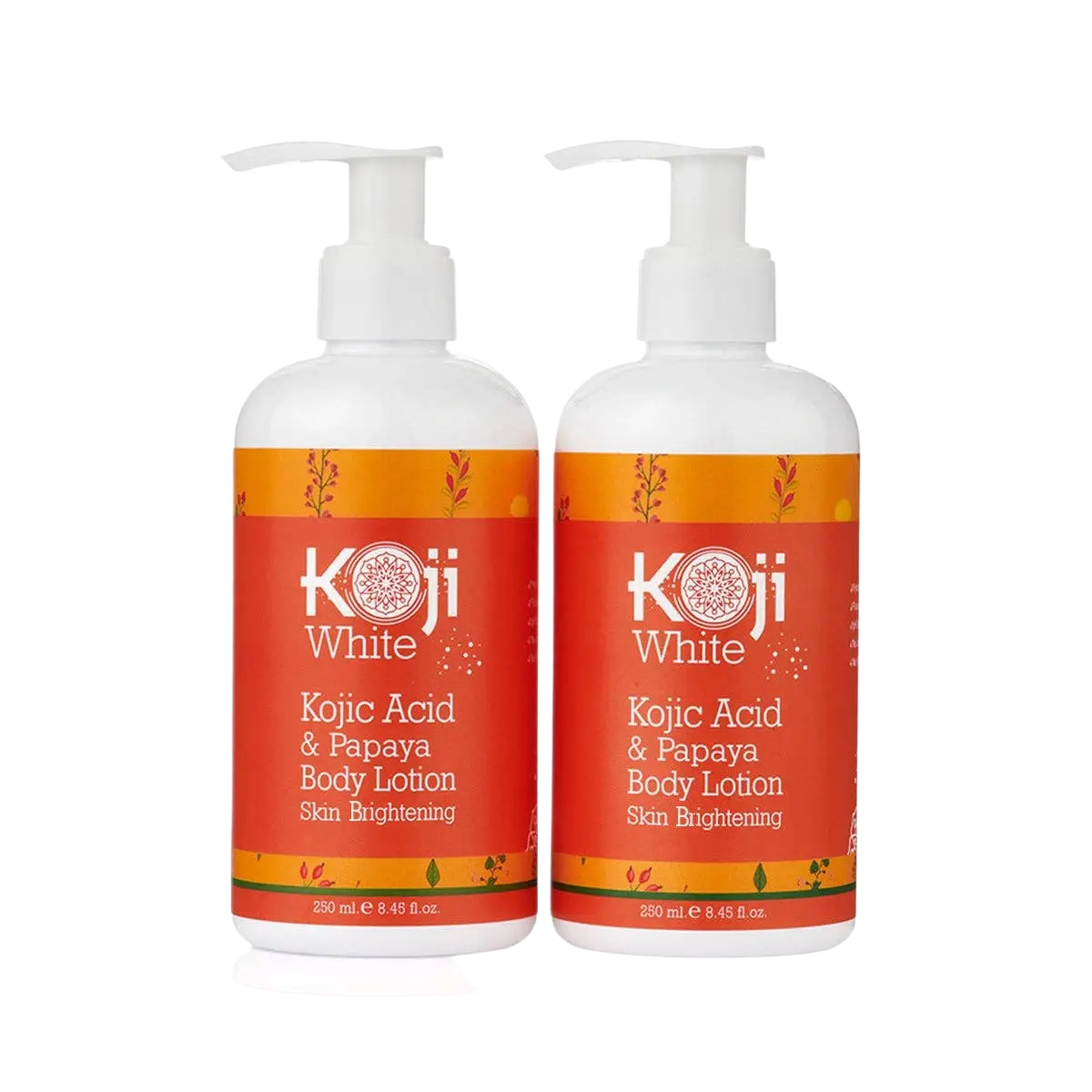 Doppelpack Koji White Papaya Körperlotion mit Kojisäure, 2x 250 ml, feuchtigkeitsspendende Körperpflege von Koji White