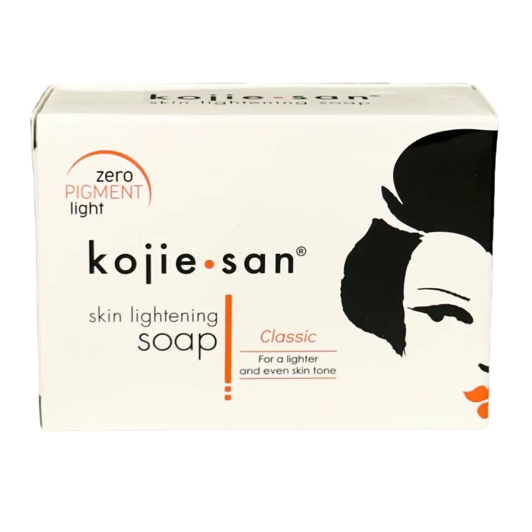 Kojie San Original Gesichtspflege von Afinity Care, für einen ebenmäßigen Teint, 135 g, auf hellem Hintergrund.