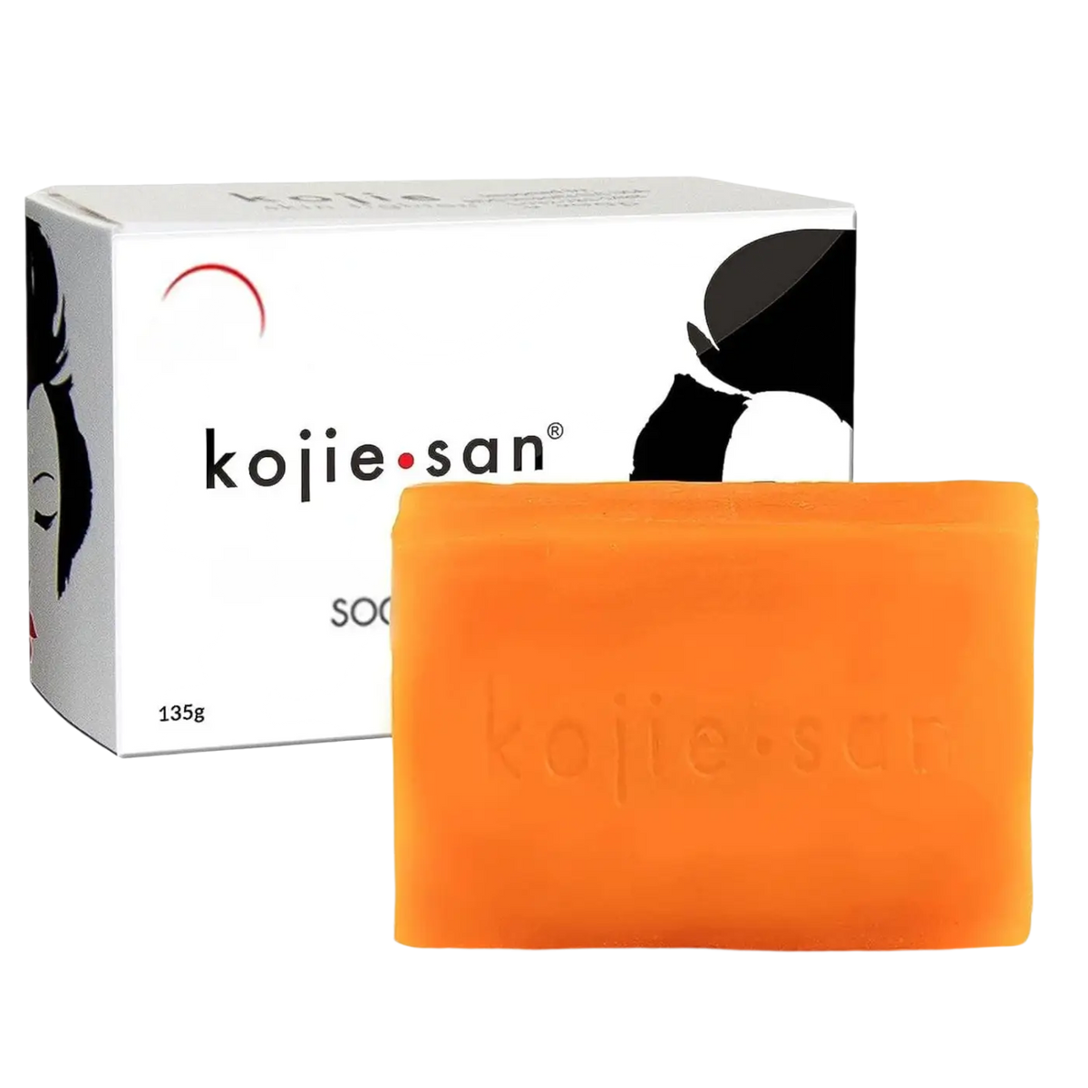 Kojie San Gesichtseife mit Kojicsäure, 135 g, in orangefarbener Verpackung, für die Hautpflege, von KT Supply