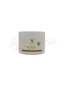 Weißes keramisches jar d’natureza kokosöl mit minimalistischem etikett für natürliches hautpflege und laurinsäure