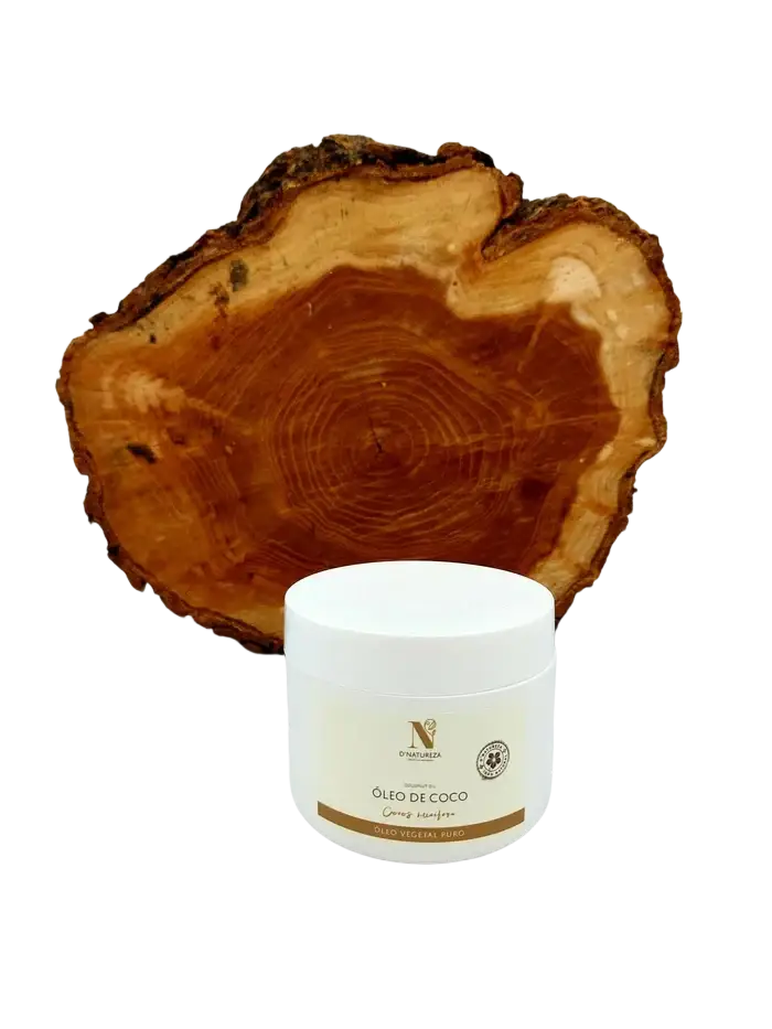 Weißes Kokosöl in zylindrischer Dose von d'Natureza, natürliches Kokosöl aus der Kategorie Öle & Fette.