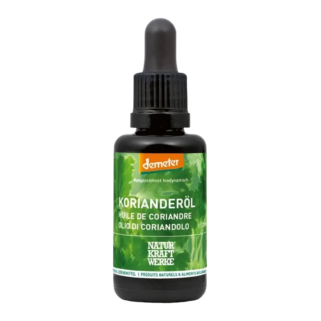 NaturKraftWerk Koriandersamenöl in Glasflasche, nativ und Demeter-zertifiziert, 30ml, reines ätherisches Öl für natürliche Anwendungen