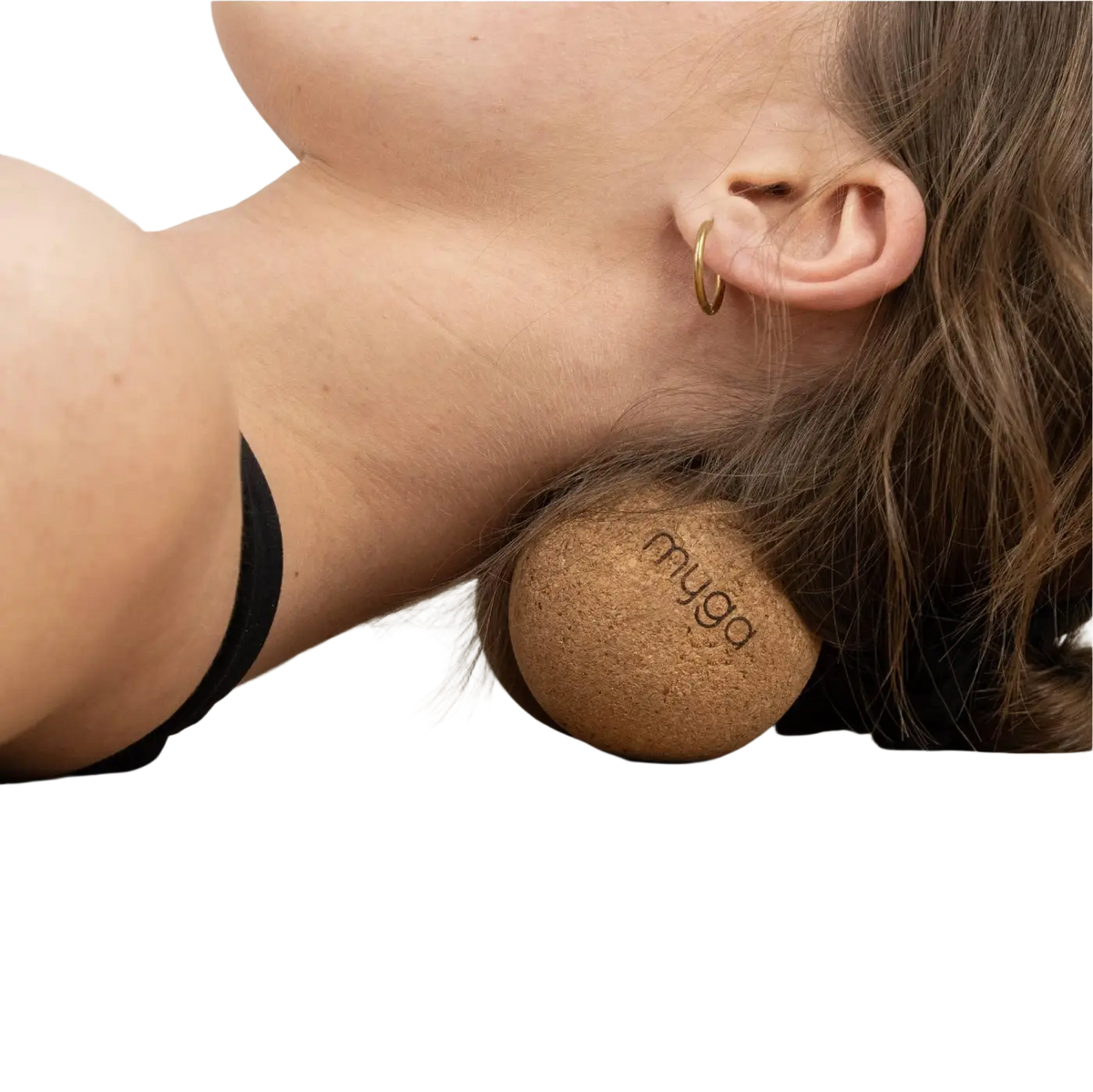 Myga Eco Korkmassage Erdnuss, multifunktionale Faszienkugeln für Fitness und Massage, doppelt, aus Holz gefertigt