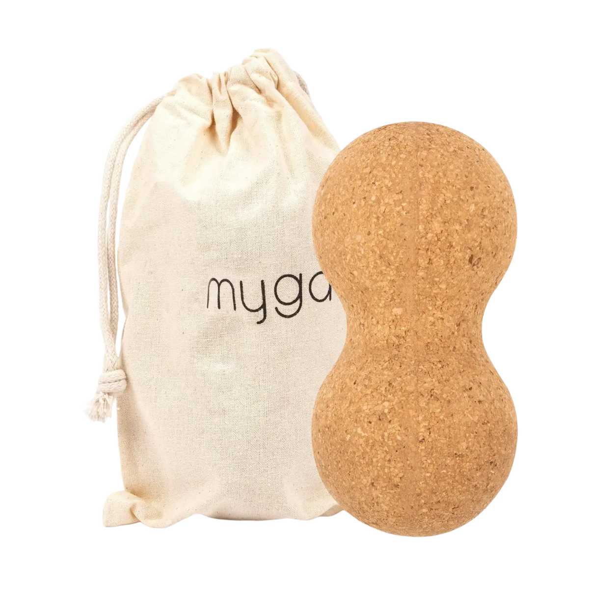 Myga Eco Korkmassage Erdnuss Doppel-Ball für Faszien- und Fitness-Massage, handgefertigtes Massagewerkzeug aus Kork