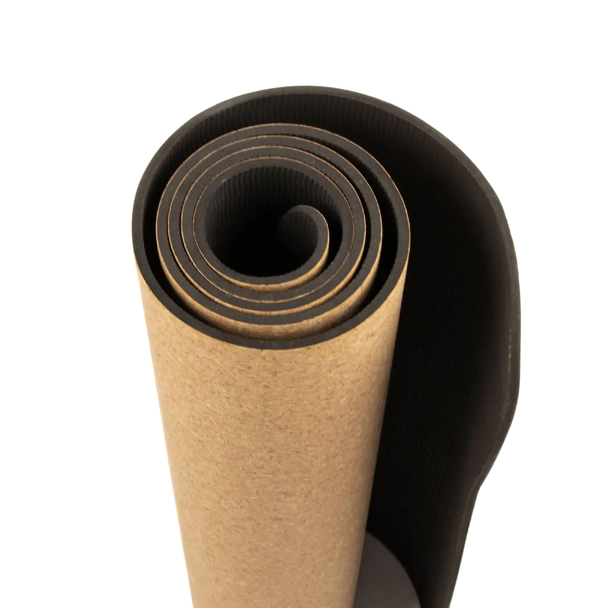 Myga Eco Korkmatte für Yoga, rollbar, in Schwarz und Braun, langlebige Yogamatte aus Naturkork, rutschfest und umweltfreundlich