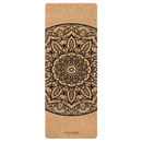 Myga Eco Korkmatte Yoga Yogamatte Kork XL mit Mandala-Design, natürliche Oberfläche, rutschfest und umweltfreundlich