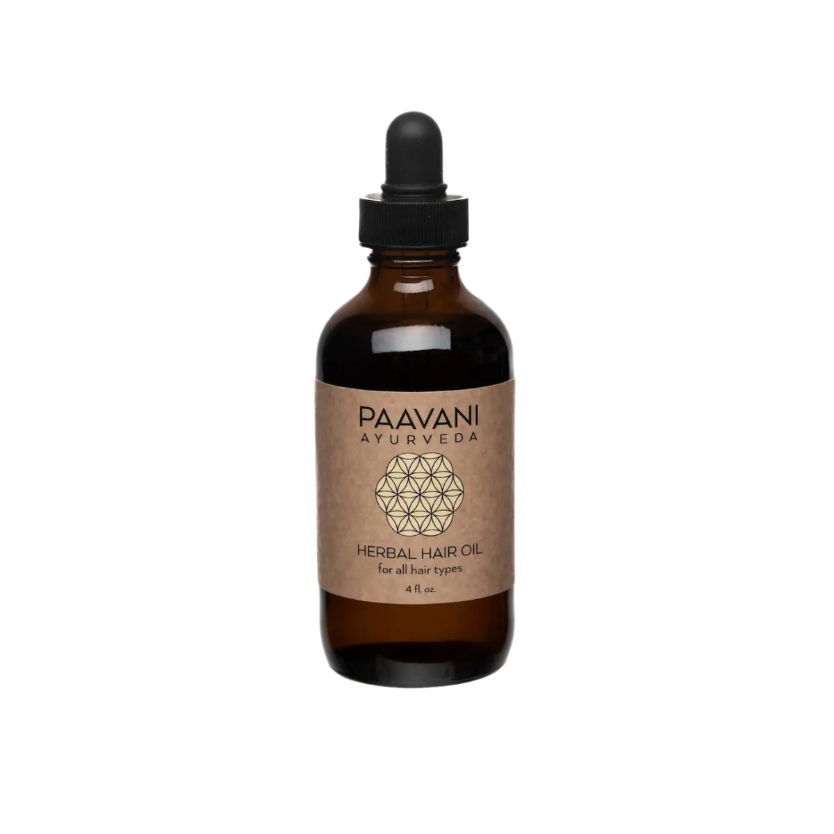 Ayurvedisches Kräuter-Haaröl von PAAVANI für Kopfhaut- und Haarpflege, flüssiges Haaröl in dunkler Flasche