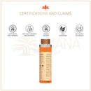 Eine transparente flasche mit bernsteinfarbendem kumkumadi cleansing oil von soultree und braunem deckel im mana shop