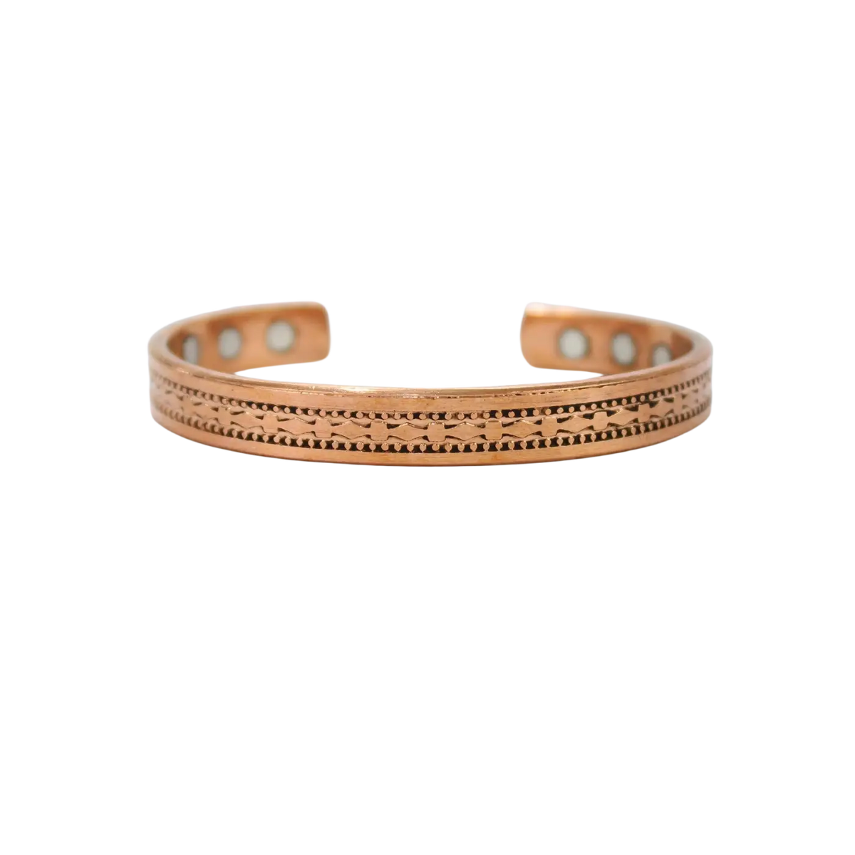 Kupfer-Magnetarmband Design 5 von El'Cobre, rosegoldfarbenes Armband mit Magneten, handgefertigt und stilvoll.