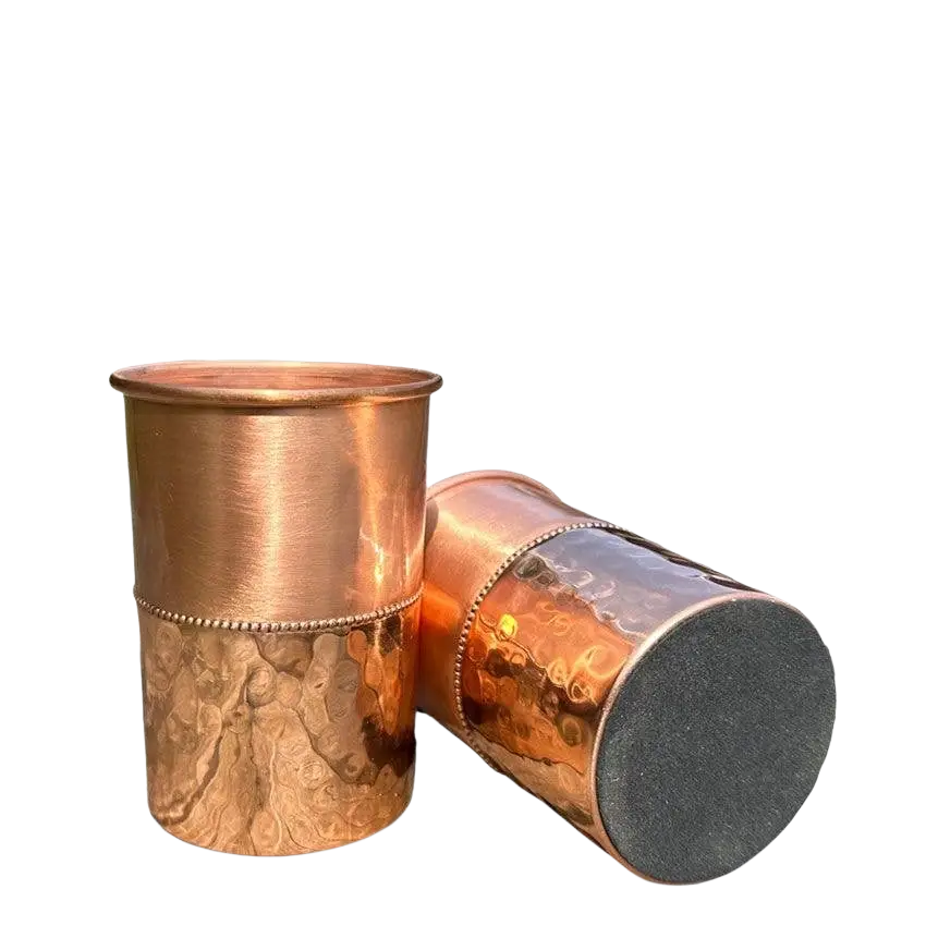 Kupferbecher von Ancient Purity, 300 ml, teilweise gehämmert, aus 99,9 % reinem Kupfer, handgearbeitet und stilvoll gestaltet
