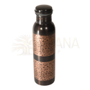 Kupferflasche 950 ml ayurvedische trinkflasche typ 1 mit schwarzer floraler gravur für vitality and balance