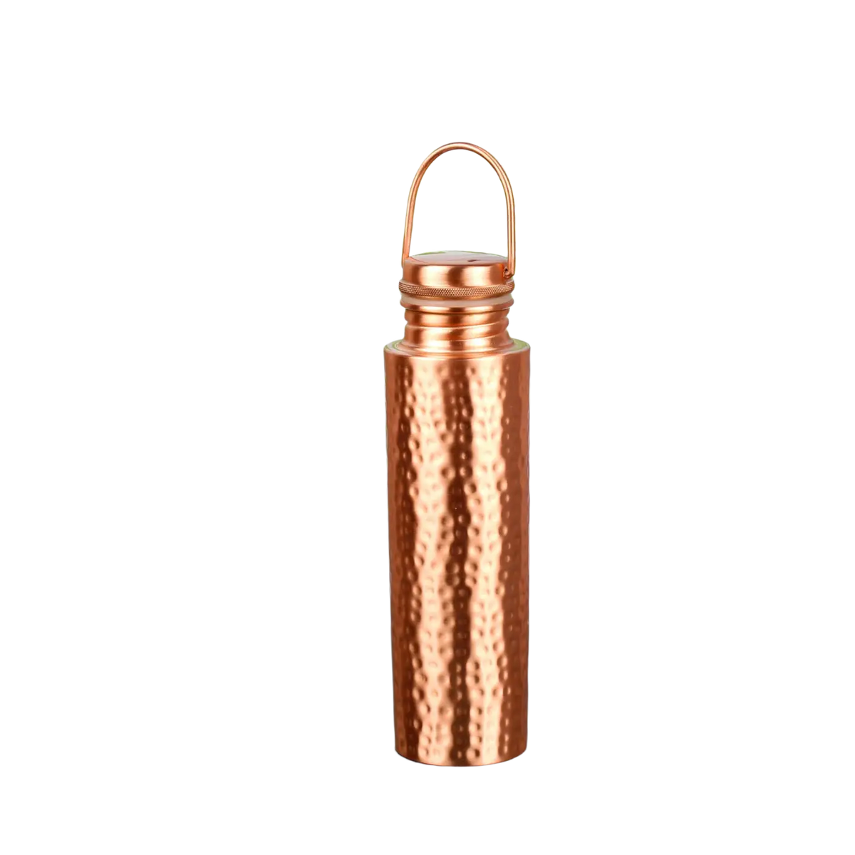 Kupferflasche mit gehämmerter Ösenkappe, 1 Liter, El'Cobre-Ecozonelifestyle, kupferfarben, handgefertigt und langlebig