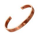 Kupfernes gesundheits-klemmarmband chakras 2 magnete nr06 aus reinem kupfer mit gravierten chakrasymbolen und glatter oberfläche