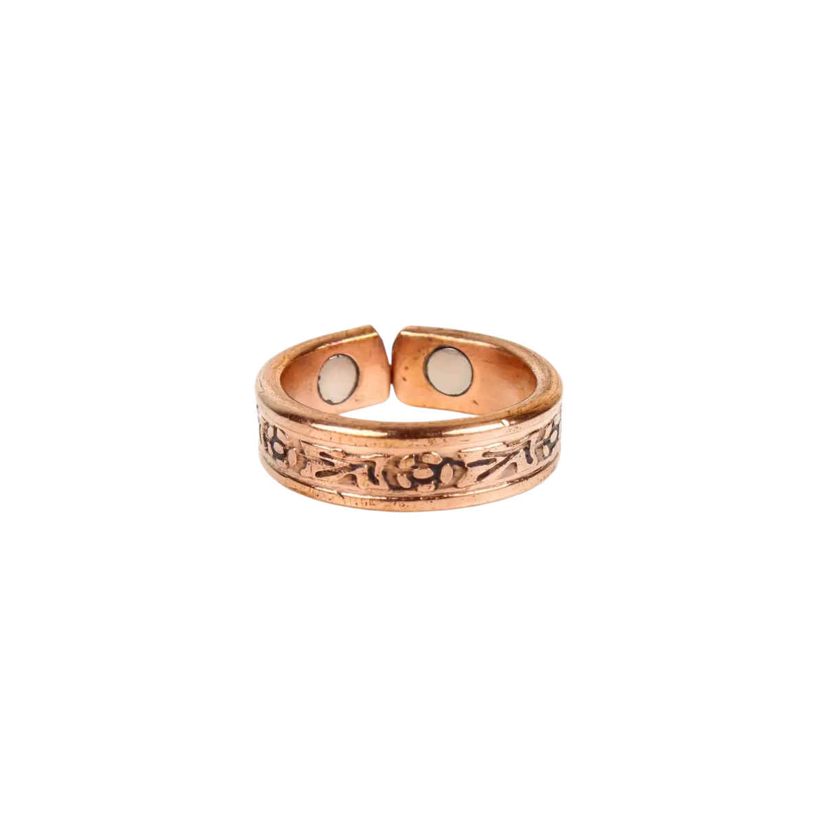 Kupferring mit Magnet-Design 6 von El'Cobre, verstellbarer Schmuck aus kupferfarbenem Material, elegantes Accessoire