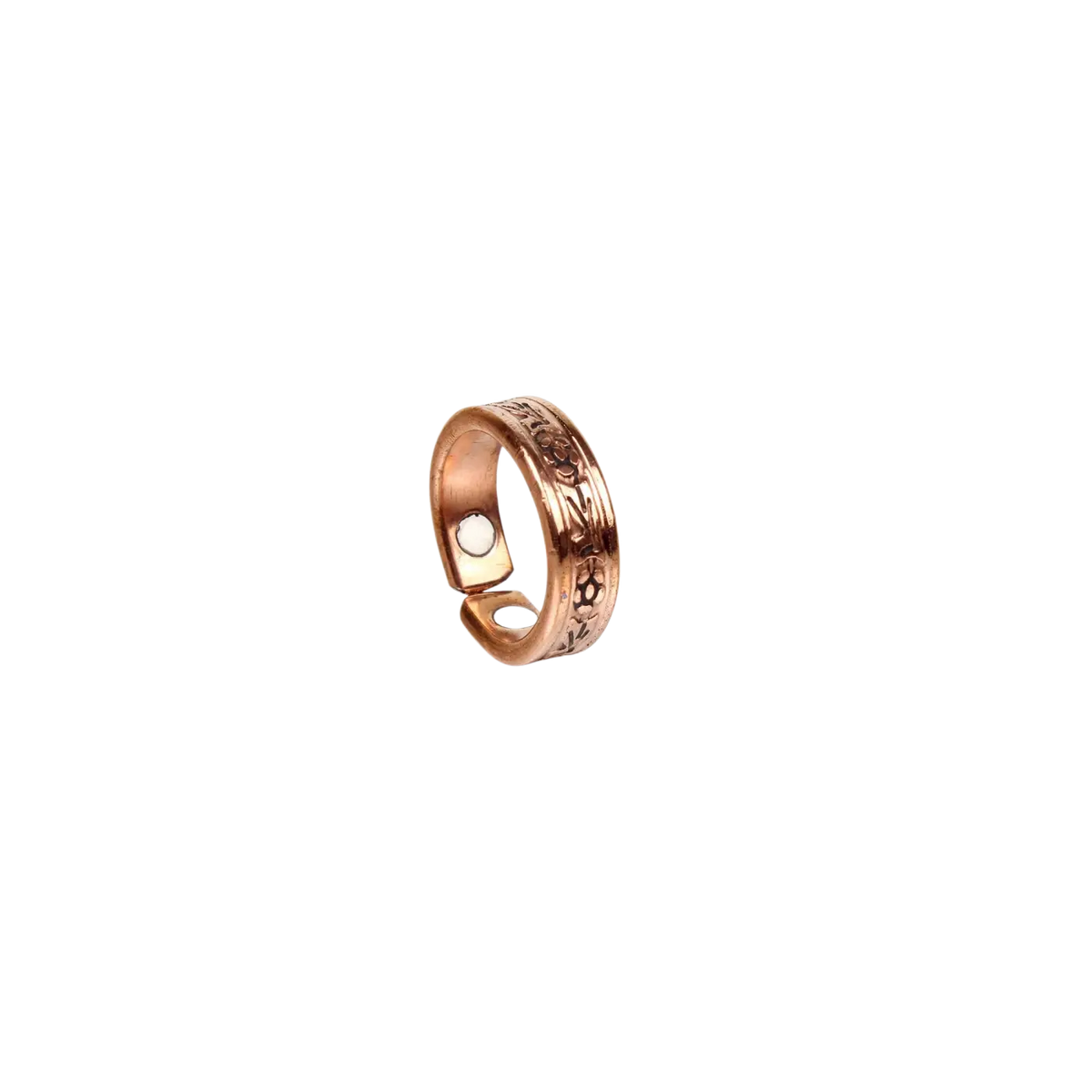 Roségoldfarbener Kupferring mit Magnet-Design von El'Cobre, eleganter Schmuck mit modernem Stil
