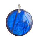 Blauer Labradorit Anhänger von Artisans de Madagascar, 3,5 cm, glatte Oberfläche, leuchtende Edelstein-Optik, naturbelassener Edelstein.