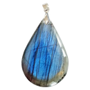 Labradorit Anhänger in Tropfenform, 3,5 cm, Schmuckstück von Artisans de Madagascar, glitzernder Edelstein in natürlicher Form