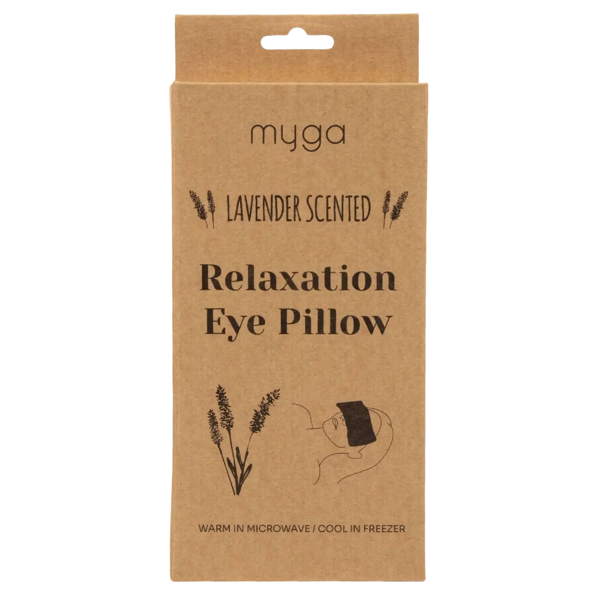 Lavendel-Augen-Kissen von Myga für Yoga, braun mit Lavendelduft, entspannende Augenmaske für Wohlbefinden und Stressabbau