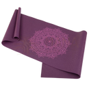 Lila yoga-matte mit rosa mandala-design aus der leela collection mandala aubergine bei mana shop