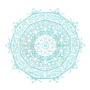 Eine zarte mintgrüne mandala aus der leela collection mandala auf einem strukturierten auberginefarbigen yoga mat von mana shop